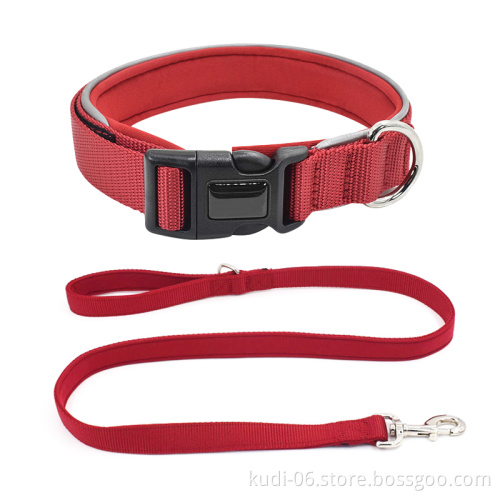 High Quality Durable Nylon Padded Reflective Dog Collars and Leashes